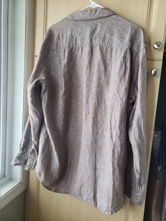 Tommy Bahamas 100% Linen Casual Button-Up Shirt in Taupe - Picture 8 of 8